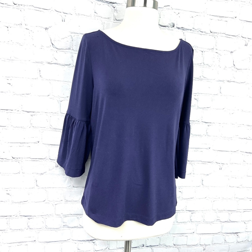 🔥2/$10 |•BANANA REPUBLIC•| Purple Bell Sleeve Top/Blouse Size Small